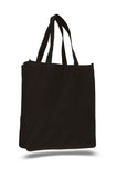 Black canvas tote bag, tote bags for work, reusable grocery tote, 