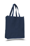 Navy canvas tote bag, tote bags for work, reusable grocery tote, 