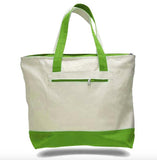 Lime heavy canvas zippered tote bags, tote bags with zipper, tote bags zipper, zipper tote bags, tote bag with zipper, 