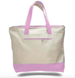 Pink heavy canvas zippered tote bags, tote bags with zipper, tote bags zipper, zipper tote bags, tote bag with zipper, 