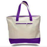 Purple heavy canvas zippered tote bags, tote bags with zipper, tote bags zipper, zipper tote bags, tote bag with zipper, 