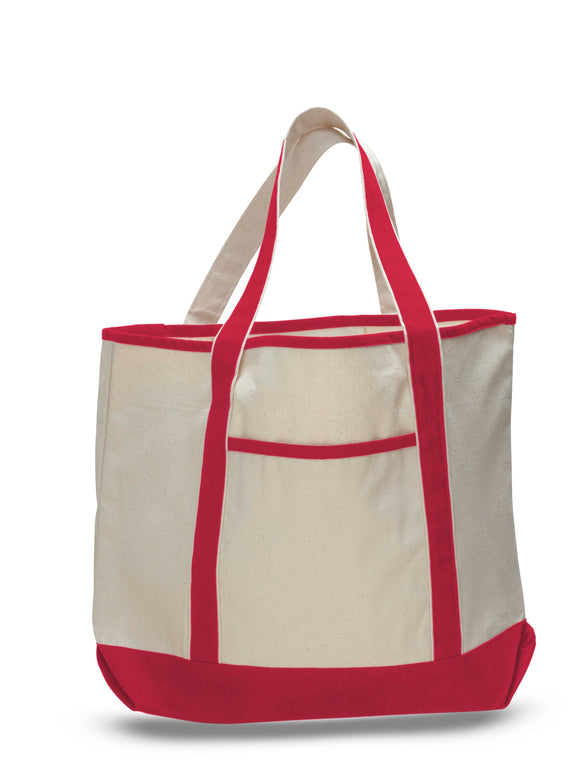 Red canvas tote bag, teachers tote bags, canvas boat bag, shopping tote bags, 