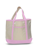 Pink canvas tote bag, teachers tote bags, canvas boat bag, shopping tote bags, 
