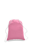 Pink cotton drawstring backpack, personalized backpacks, customizable backpacks, string backpacks, cheap totes