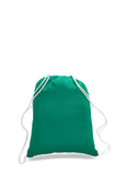 Kelly Green cotton drawstring backpack, personalized backpacks, customizable backpacks, string backpacks, cheap totes