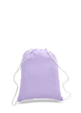 Lavender cotton drawstring backpack, personalized backpacks, customizable backpacks, string backpacks, cheap totes