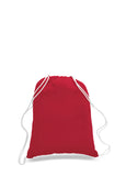 Red cotton drawstring backpack, personalized backpacks, customizable backpacks, string backpacks, cheap totes