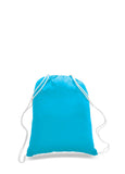 Turquoise cotton drawstring backpack, personalized backpacks, customizable backpacks, string backpacks, cheap totes