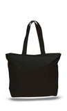 Black canvas zipper tote bag, tote bags with zipper, tote bags zipper, custom print bags, printed custom bags, 