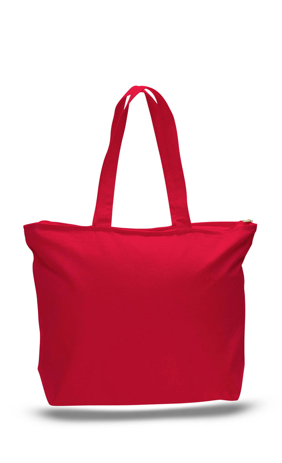 Red canvas zipper tote bag, tote bags with zipper, tote bags zipper, custom print bags, printed custom bags, 