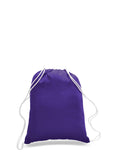 Purple cotton drawstring backpack, personalized backpacks, customizable backpacks, string backpacks, cheap totes
